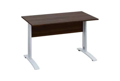 EPK 17 - 12 stůl kancelářský, kovová podnož bílá, deska 18 mm, široký 1200 mm, ořech královský